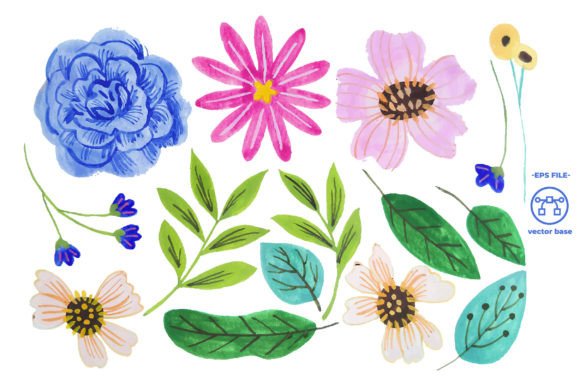 Download Watercolor Flower Elements - Element Collection