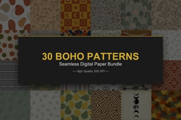 Download 30 Boho Seamless Pattern Bundle - Pattern Collection