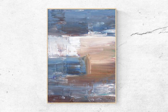 Download Brown Blue Abstract Printable Wall Art - Blue Collection