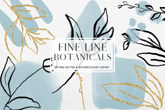 Download Fine Line Floral, Blue Watercolour - Blue Collection