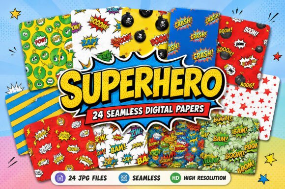 Download Superhero Digital Pattern - Pattern Collection