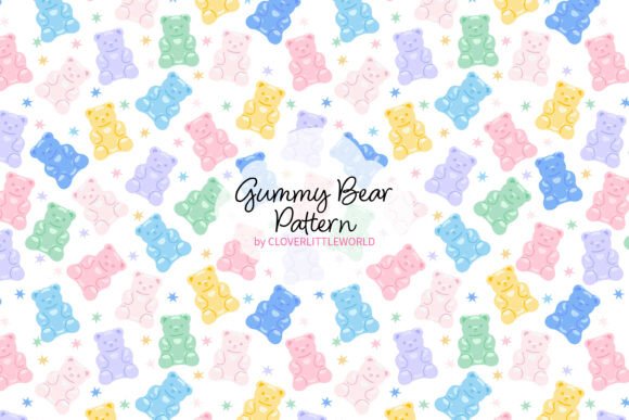 Download Cute Gummy Bear Candy Seamless Pattern - Pattern Collection