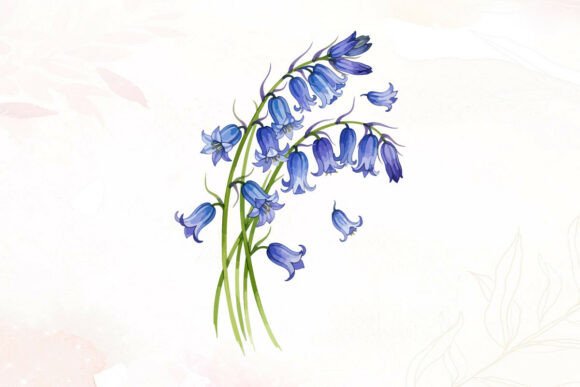 Download Dynamic Watercolor Bluebells Falling - Blue Collection