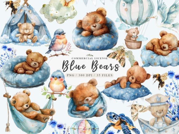 Download Baby Boy Clipart, Blue Teddy Bear Clipar - Blue Collection