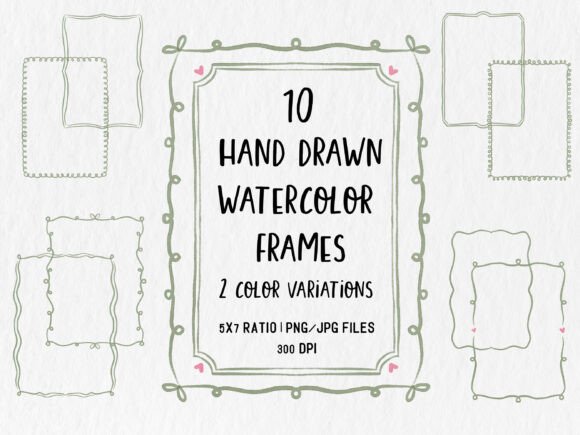 Download Watercolor Frame Clipart Bundle PNG - Frame clipart Collection
