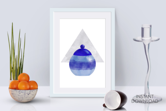 Download Blue Cookie Jar Abstract Printable Art - Blue Collection