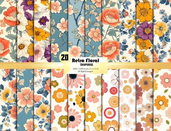 Download Retro Floral Background Pattern - Pattern Collection