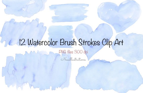 Download Blue Watercolor Shape Brush Strokes - Blue Collection