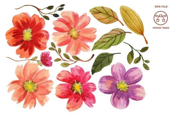 Download Watercolor Flower Elements Clip Art - Element Collection