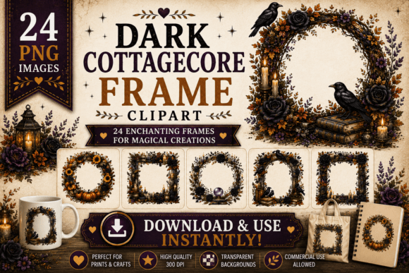 Download Dark Cottagecore Frame Clipart - Frame clipart Collection