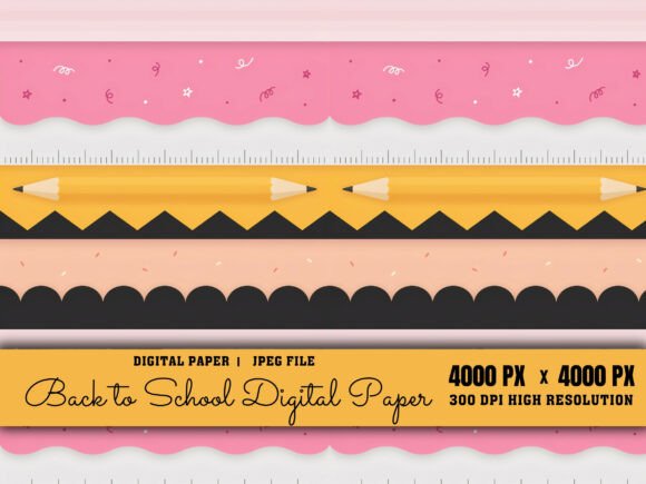 Download School Border Stripe Pattern Digital - Pattern Collection