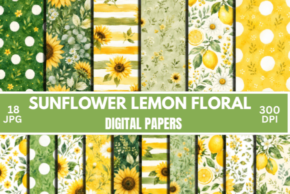 Download Summer Sunflower Patterns, Digital Paper - Pattern Collection