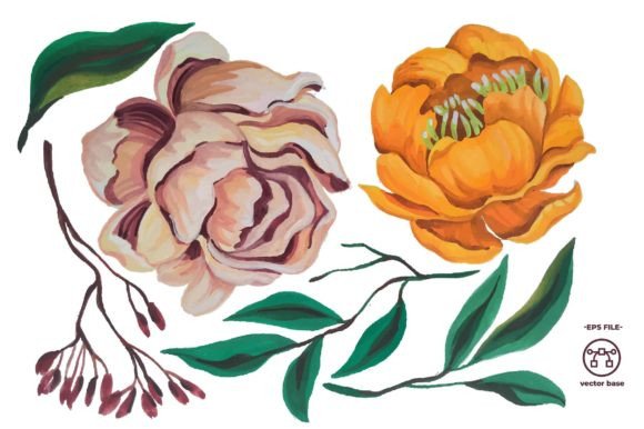 Download Watercolor Flower Elements - Element Collection