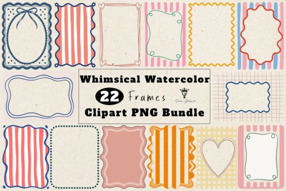 Download Whimsical Watercolor Frame Clipart Set - Premium Bundle