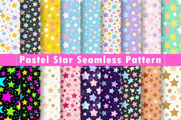 Download Pastel Star Seamless Pattern Bundle - Pattern Collection
