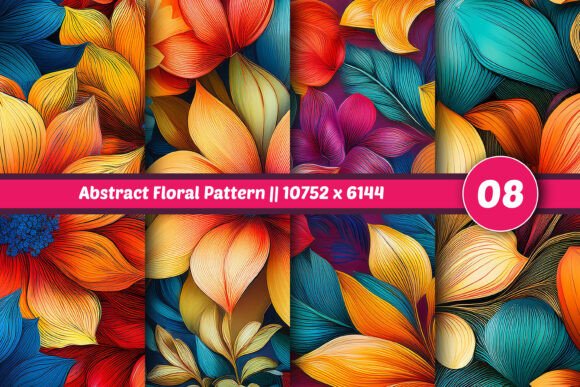 Download Abstract Floral Pattern || 08 Set - Pattern Collection