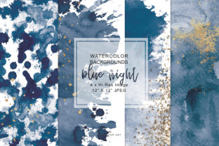 Download Navy Blue &amp; Gold Washes Background Set - Blue Collection