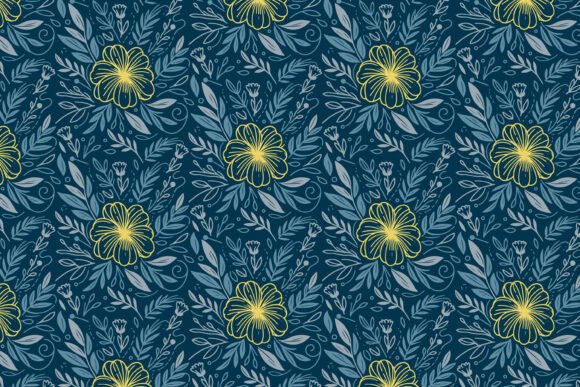 Download Continuous Seamless Flower Line Pattern - Pattern Collection