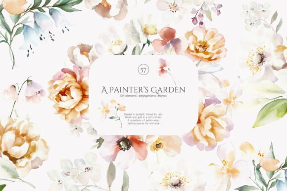 Download Watercolor Modern Flowers Clipart Set - Modern flowers Collection