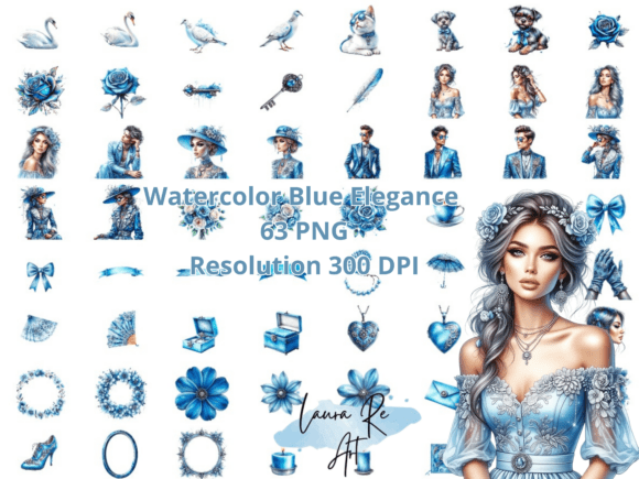 Download Watercolor Blue Elegance - Blue Collection